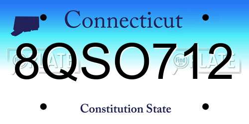 8QSO712 Connecticut License Plate