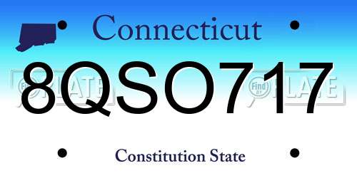 8QSO717 Connecticut License Plate