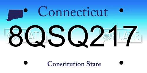 8QSQ217 Connecticut License Plate