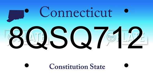 8QSQ712 Connecticut License Plate