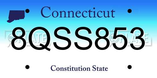 8QSS853 Connecticut License Plate