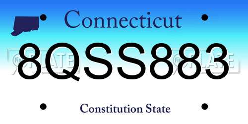 8QSS883 Connecticut License Plate