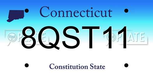 8QST11 Connecticut License Plate