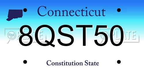 8QST50 Connecticut License Plate