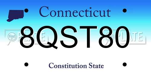 8QST80 Connecticut License Plate