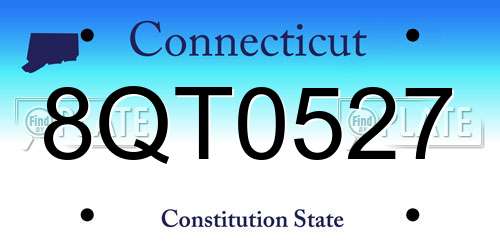 8QT0527 Connecticut License Plate