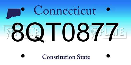 8QT0877 Connecticut License Plate