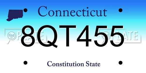 8QT455 Connecticut License Plate