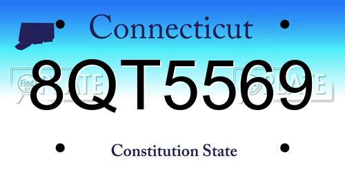 8QT5569 Connecticut License Plate