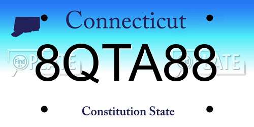 8QTA88 Connecticut License Plate
