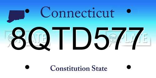 8QTD577 Connecticut License Plate