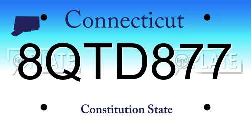 8QTD877 Connecticut License Plate