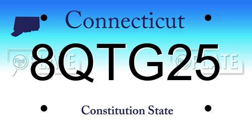 8QTG25 Connecticut License Plate