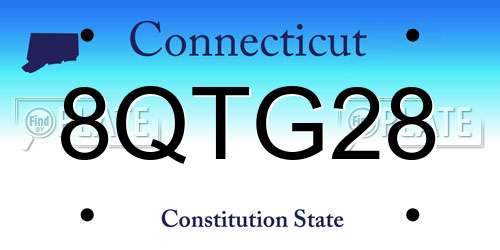 8QTG28 Connecticut License Plate