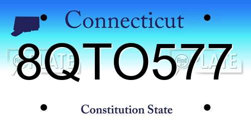 8QTO577 Connecticut License Plate