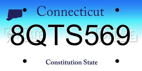 8QTS569 Connecticut License Plate