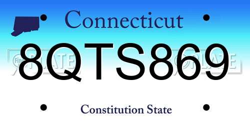 8QTS869 Connecticut License Plate