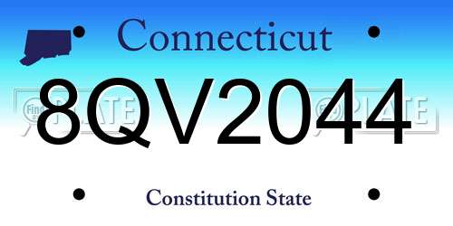 8QV2044 Connecticut License Plate