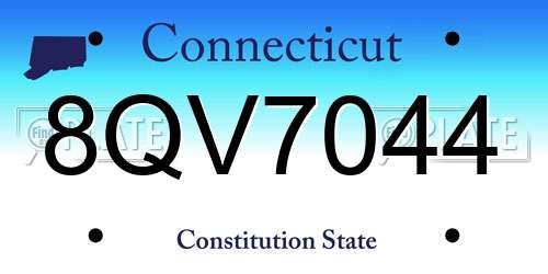 8QV7044 Connecticut License Plate