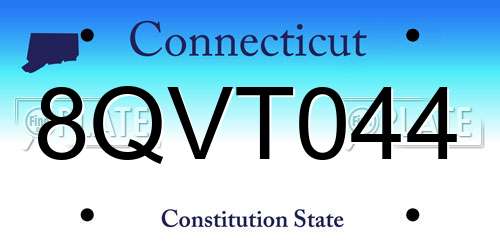 8QVT044 Connecticut License Plate