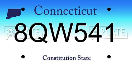 8QW541 Connecticut License Plate