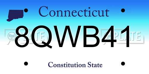 8QWB41 Connecticut License Plate
