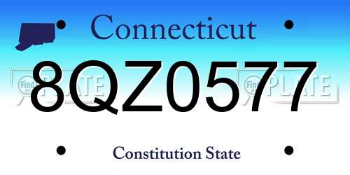 8QZ0577 Connecticut License Plate
