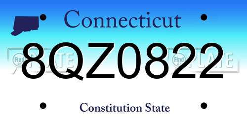 8QZ0822 Connecticut License Plate