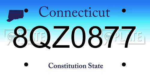 8QZ0877 Connecticut License Plate