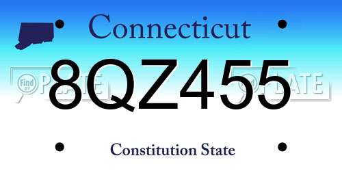 8QZ455 Connecticut License Plate