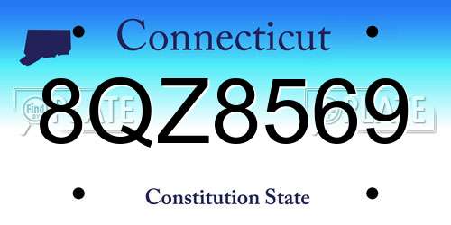 8QZ8569 Connecticut License Plate