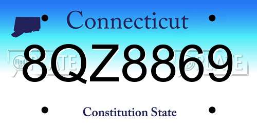 8QZ8869 Connecticut License Plate