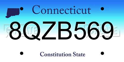 8QZB569 Connecticut License Plate
