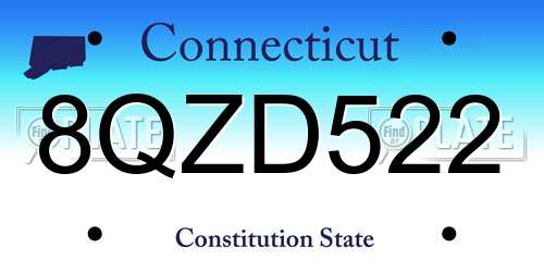 8QZD522 Connecticut License Plate