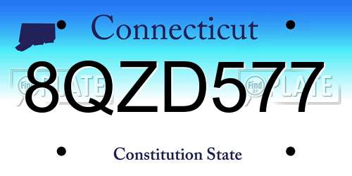 8QZD577 Connecticut License Plate
