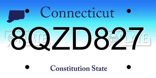 8QZD827 Connecticut License Plate