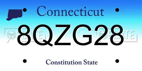 8QZG28 Connecticut License Plate