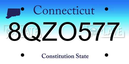 8QZO577 Connecticut License Plate