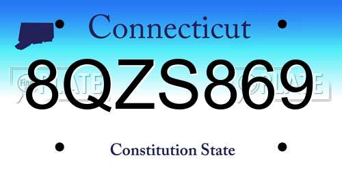 8QZS869 Connecticut License Plate