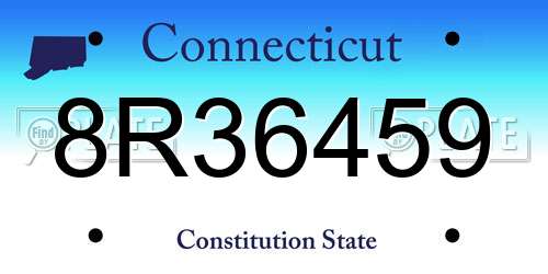 8R36459 Connecticut License Plate