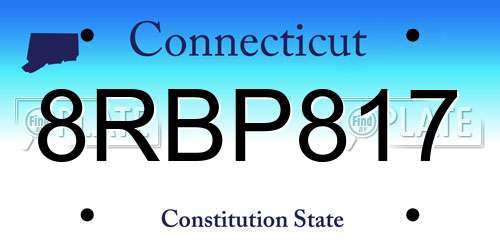 8RBP817 Connecticut License Plate