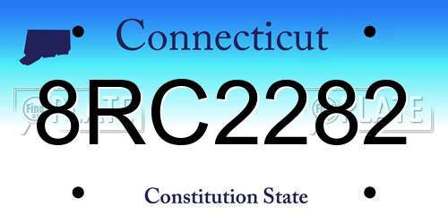 8RC2282 Connecticut License Plate