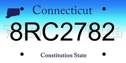 8RC2782 Connecticut License Plate