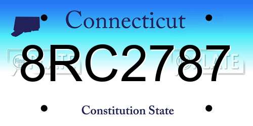 8RC2787 Connecticut License Plate