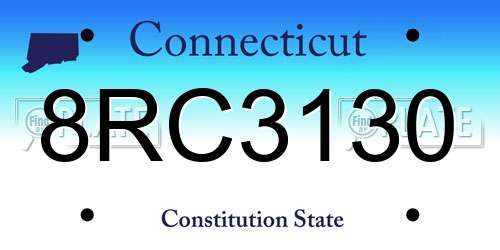 8RC3130 Connecticut License Plate