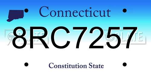 8RC7257 Connecticut License Plate