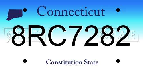 8RC7282 Connecticut License Plate