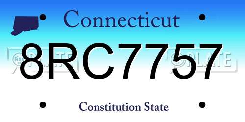 8RC7757 Connecticut License Plate