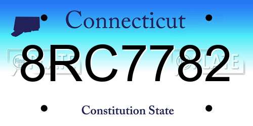 8RC7782 Connecticut License Plate
