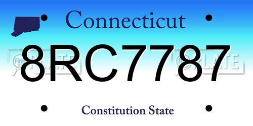 8RC7787 Connecticut License Plate